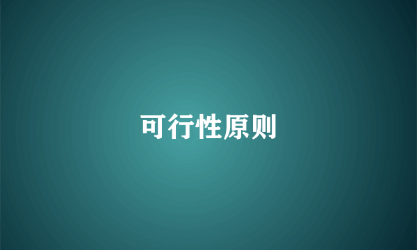 可行性原则