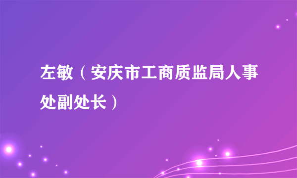 左敏（安庆市工商质监局人事处副处长）