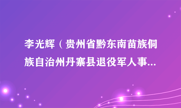李光辉（贵州省黔东南苗族侗族自治州丹寨县退役军人事务局副局长）