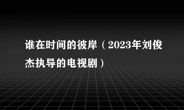 谁在时间的彼岸（2023年刘俊杰执导的电视剧）