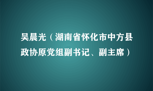 吴晨光(湖南省怀化市中方县政协原党组副书记、副主席)