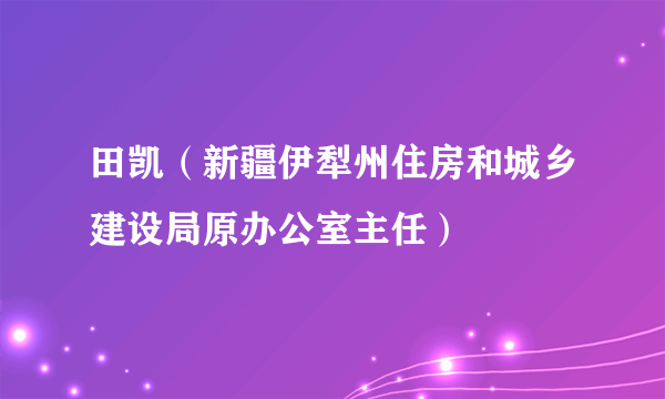 田凯(新疆伊犁州住房和城乡建设局原办公室主任)