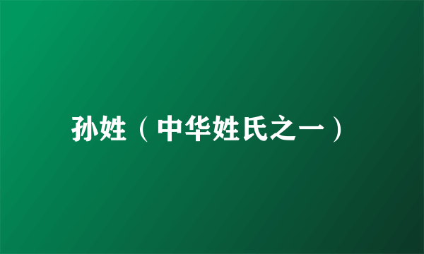 孙姓(中华姓氏之一)