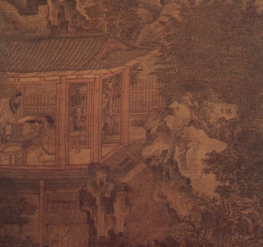 高士图(五代卫贤所作淡设色中国画)