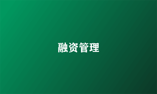 融资管理