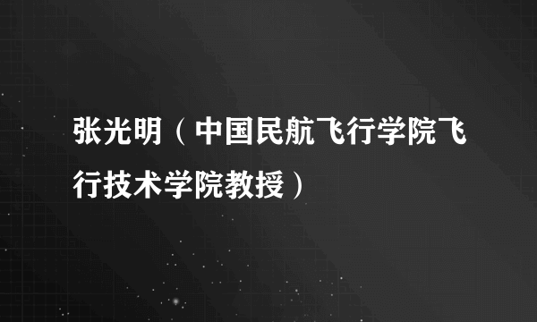 张光明（中国民航飞行学院飞行技术学院教授）