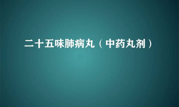二十五味肺病丸（中药丸剂）