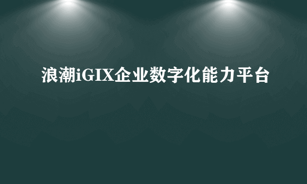 浪潮iGIX企业数字化能力平台
