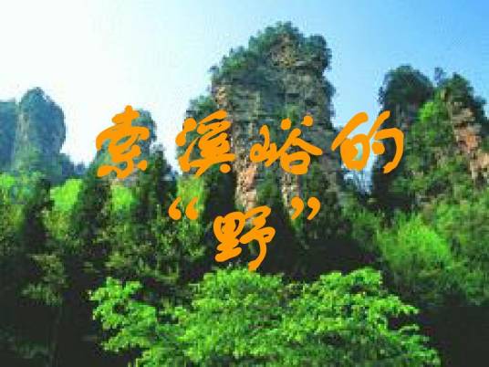 索溪峪的“野”