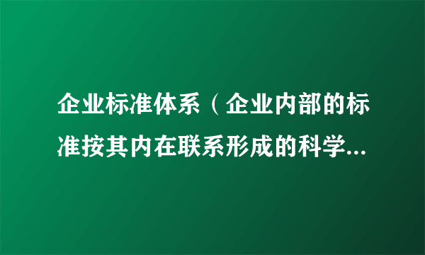 企业标准体系（企业内部的标准按其内在联系形成的科学的有机的整体）