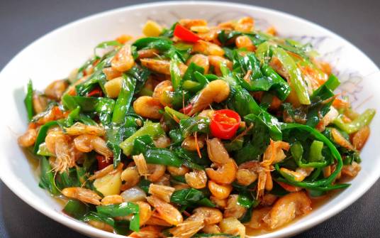 韭菜炒河虾