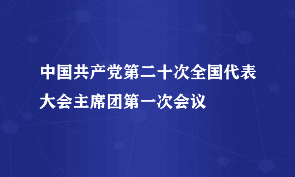 中国共产党第二十次全国代表大会主席团第一次会议