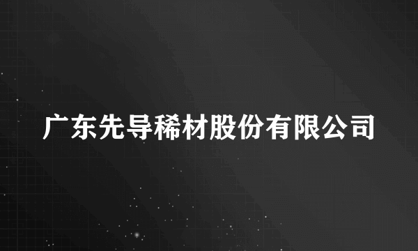 广东先导稀材股份有限公司