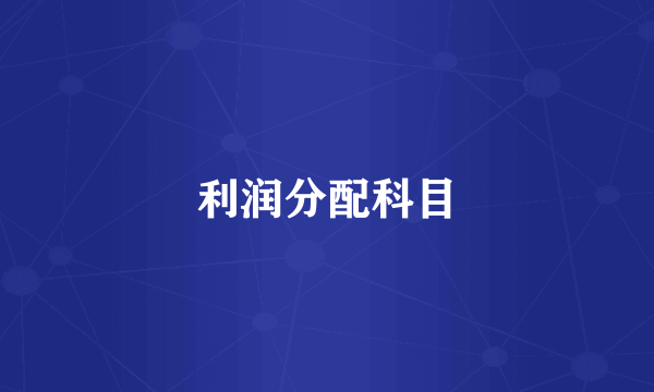 利润分配科目