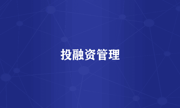 投融资管理