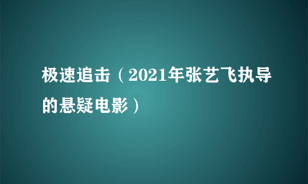 极速追击（2021年张艺飞执导的悬疑电影）