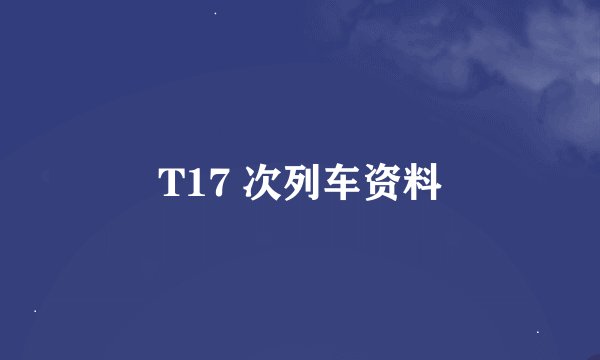 T17 次列车资料