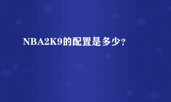 NBA2K9的配置是多少？