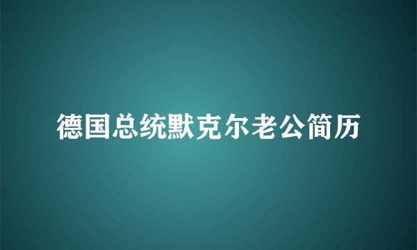 德国总统默克尔老公简历