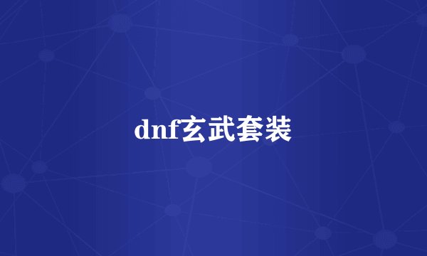 dnf玄武套装