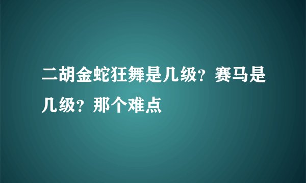 二胡金蛇狂舞是几级？赛马是几级？那个难点