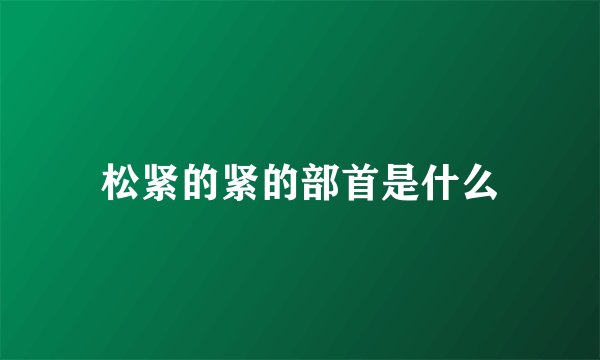 松紧的紧的部首是什么