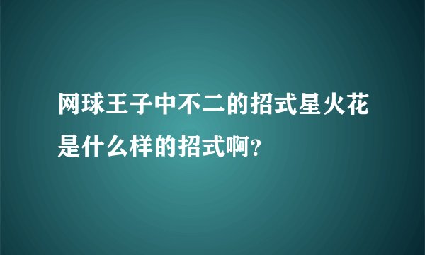 网球王子中不二的招式星火花是什么样的招式啊？