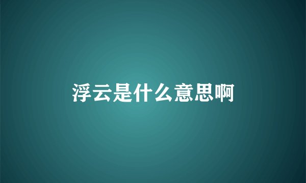 浮云是什么意思啊
