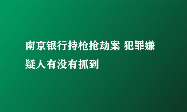 南京银行持枪抢劫案 犯罪嫌疑人有没有抓到