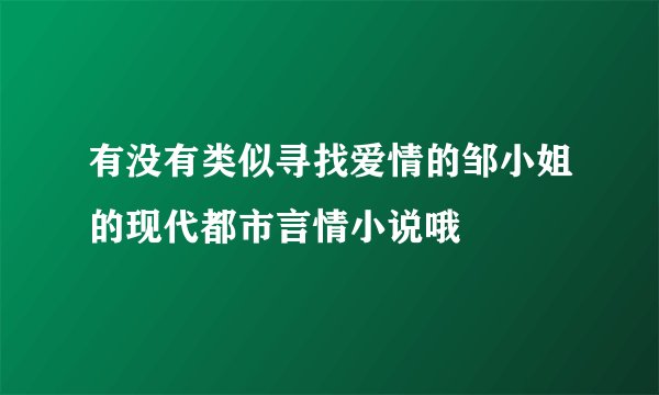 有没有类似寻找爱情的邹小姐的现代都市言情小说哦