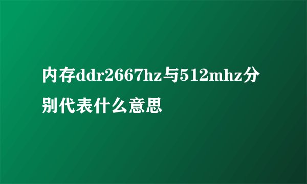内存ddr2667hz与512mhz分别代表什么意思