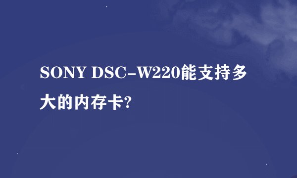 SONY DSC-W220能支持多大的内存卡?