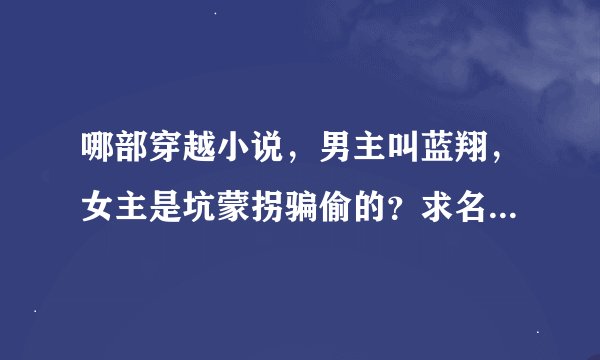 哪部穿越小说，男主叫蓝翔，女主是坑蒙拐骗偷的？求名字？？？