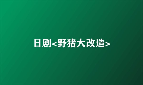 日剧<野猪大改造>