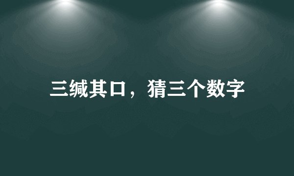 三缄其口，猜三个数字