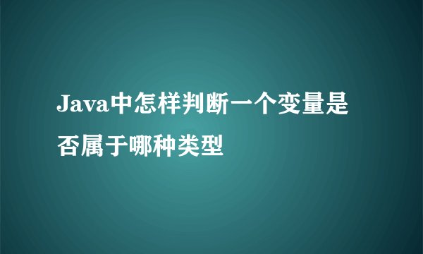 Java中怎样判断一个变量是否属于哪种类型