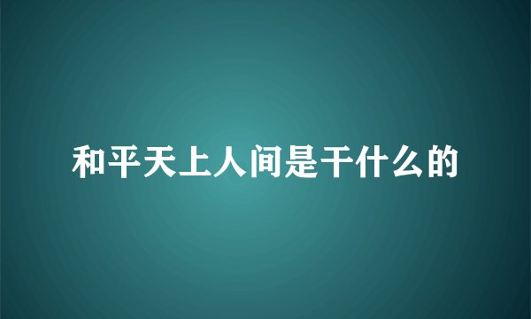和平天上人间是干什么的