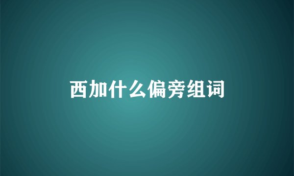 西加什么偏旁组词