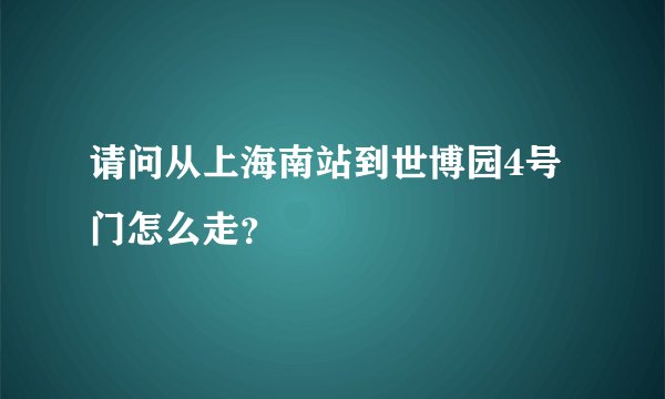 请问从上海南站到世博园4号门怎么走？