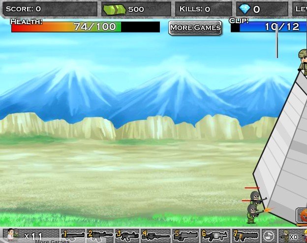 哪些小游戏有导弹还有机枪？