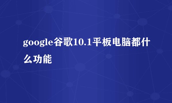 google谷歌10.1平板电脑都什么功能