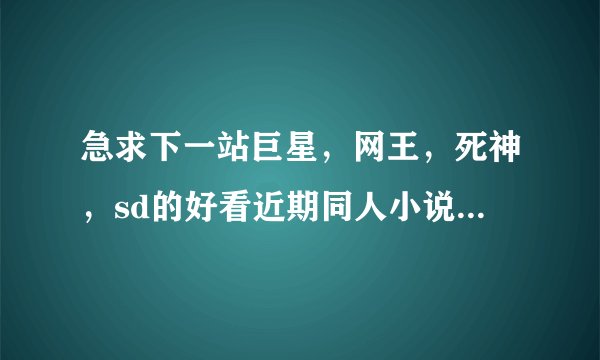 急求下一站巨星，网王，死神，sd的好看近期同人小说bgbl不限，好看就行