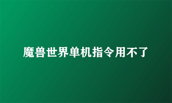 魔兽世界单机指令用不了