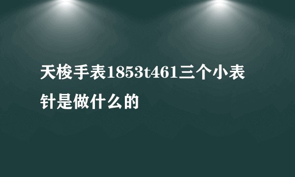 天梭手表1853t461三个小表针是做什么的