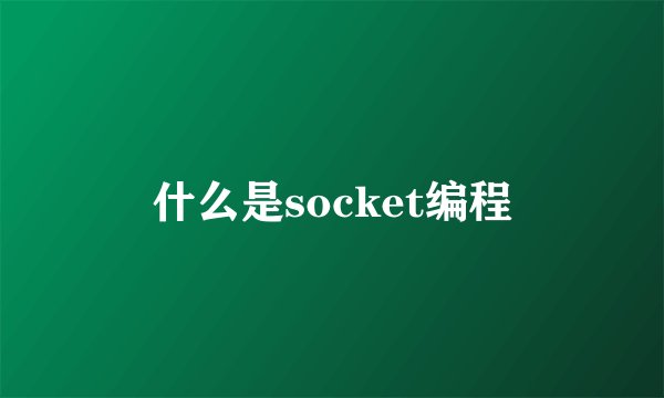 什么是socket编程
