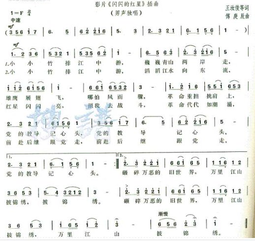 古筝曲谱《红星照我去战斗》怎么弹