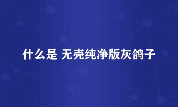 什么是 无壳纯净版灰鸽子