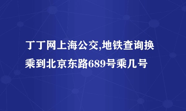 丁丁网上海公交,地铁查询换乘到北京东路689号乘几号