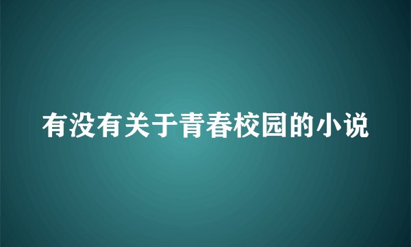 有没有关于青春校园的小说