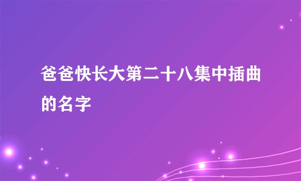 爸爸快长大第二十八集中插曲的名字